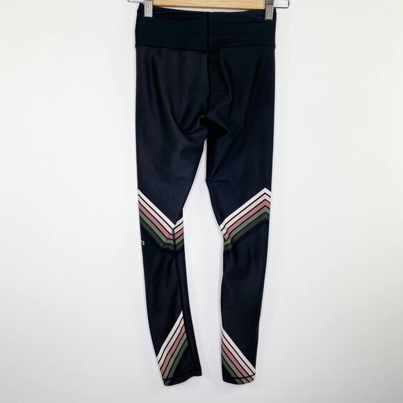 Barry's Black Multi-Color Striped Pull On Leggings Women's Size X-Small XS - Picture 7 of 7